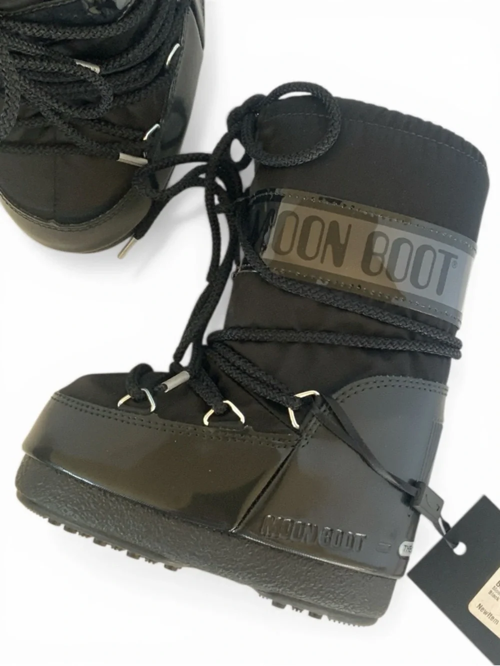 Moon Boots Black Icon Glance Kids Space Lunar Landing Size US 7c/9.5c New No Box